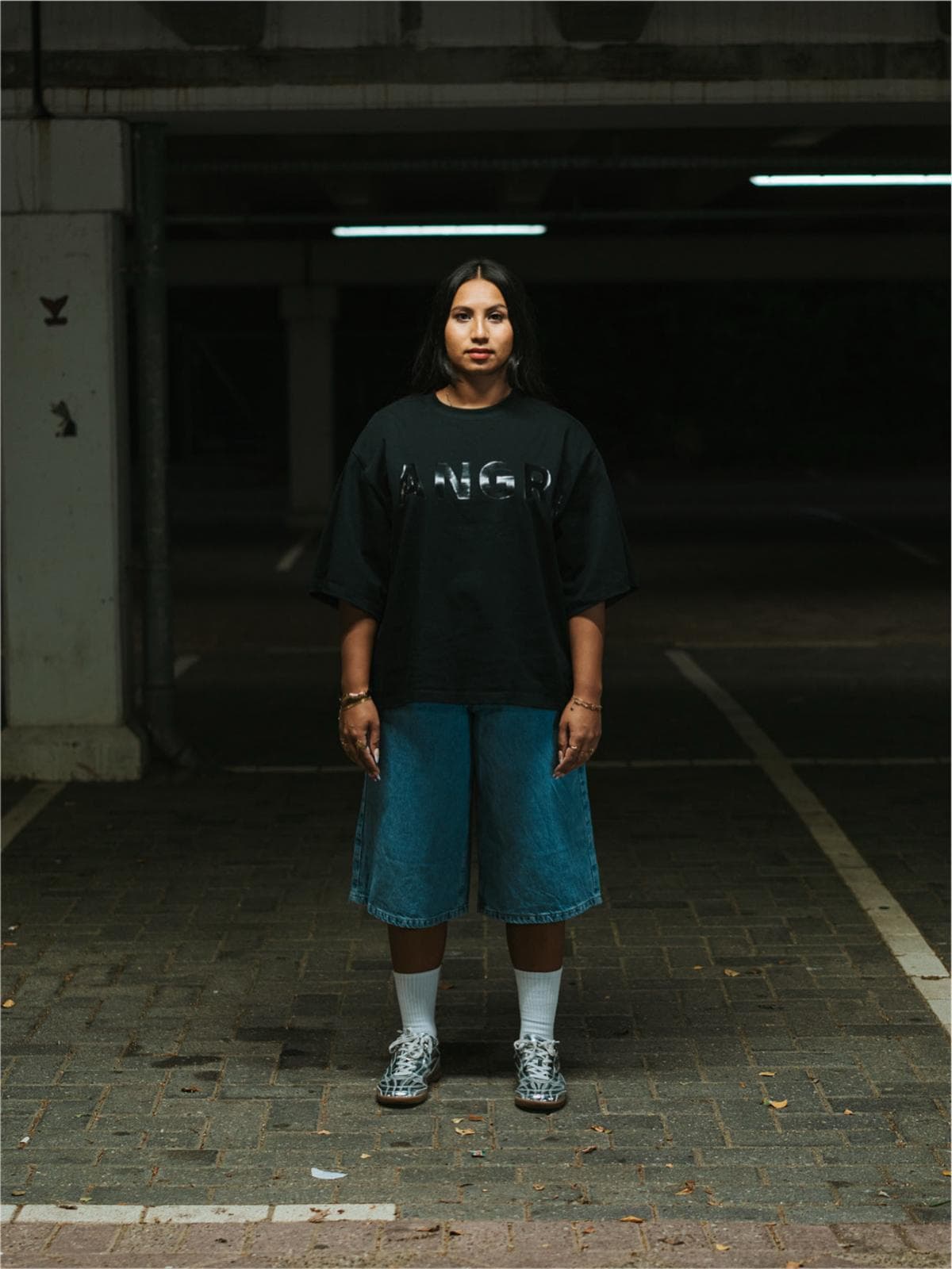 Short-Sleeved Cotton Crewneck - Oscuro